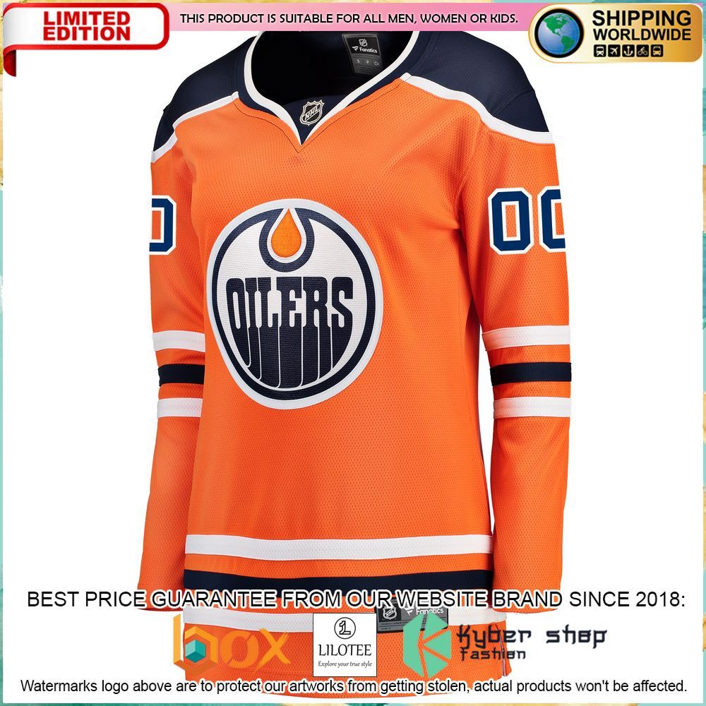 edmonton oilers womens custom orange hockey jersey 2 173