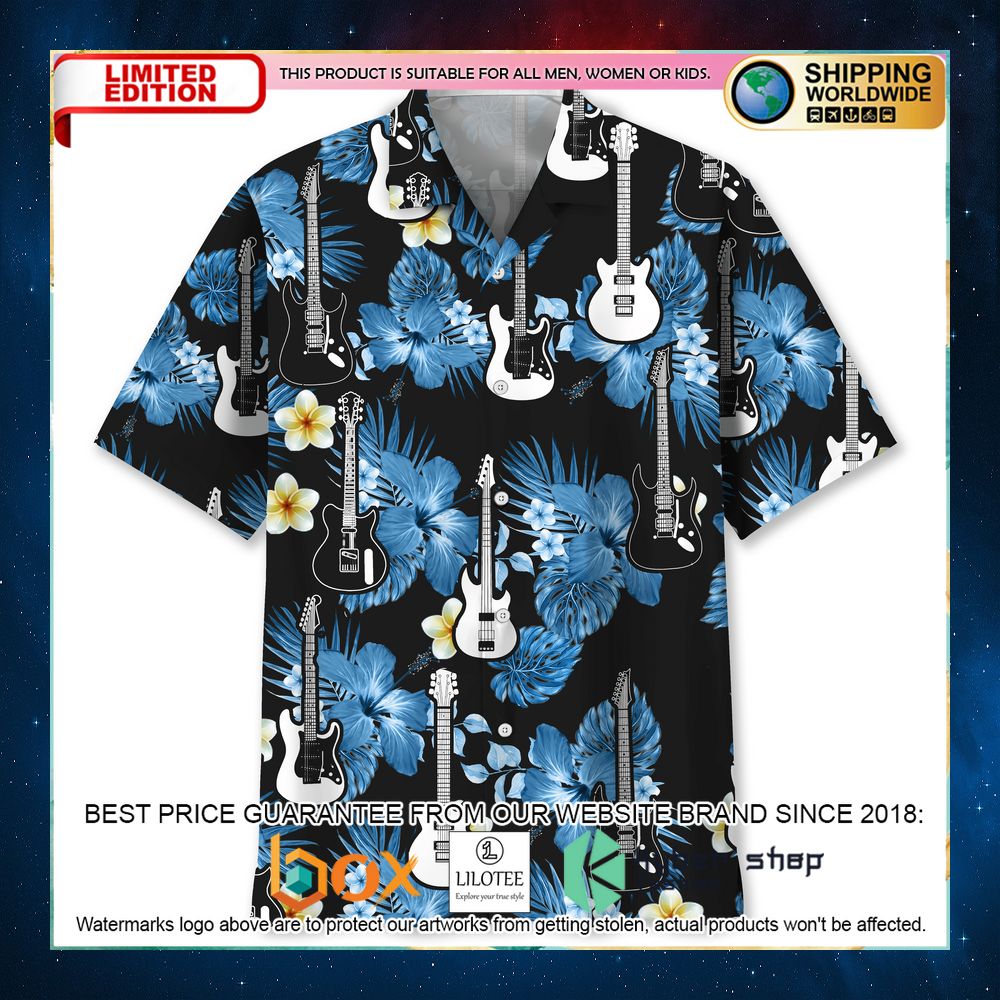 electric guitar nature hawaiian shirt 1 789