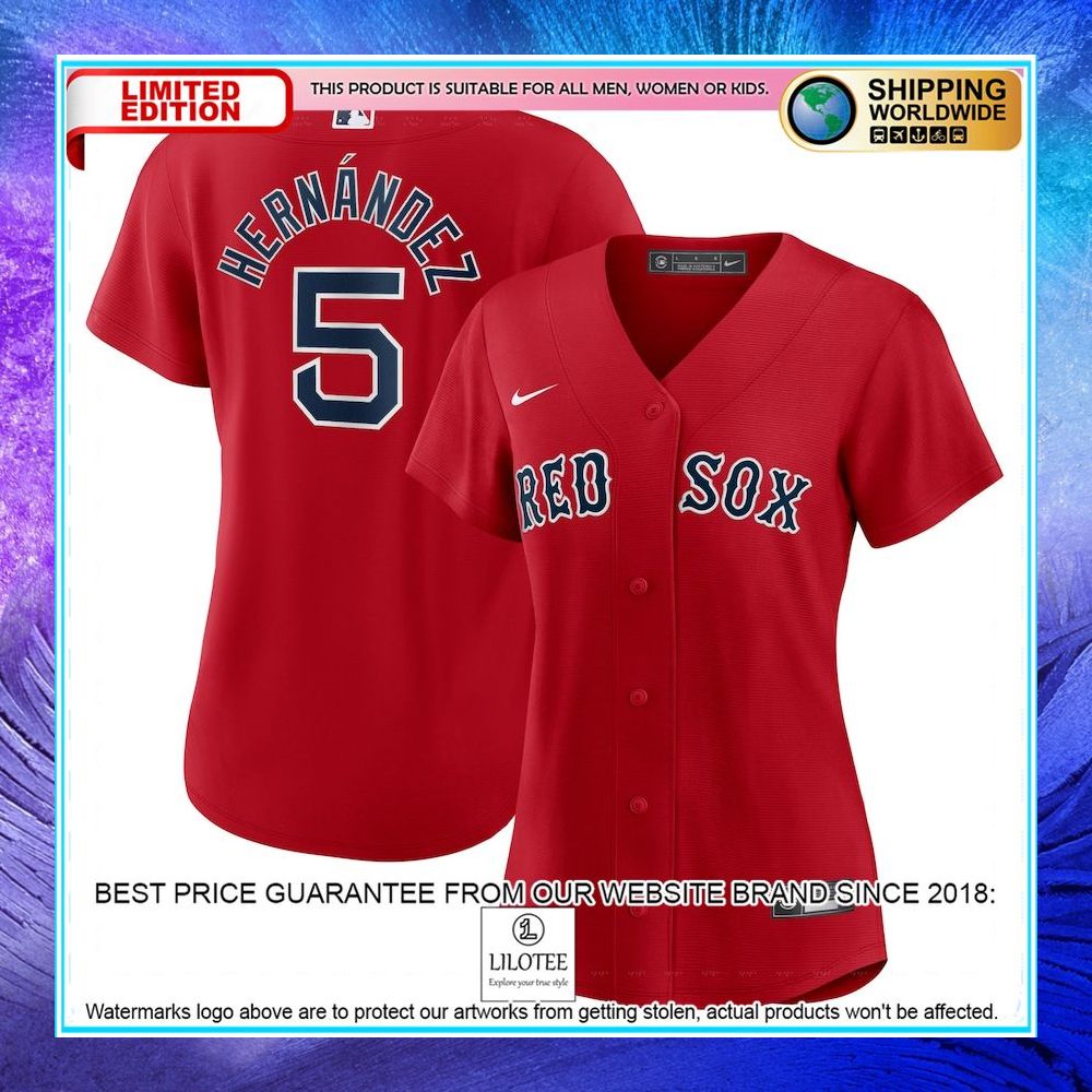 enrique hernandez boston red sox nike women alternate player red baseball jersey 1 775