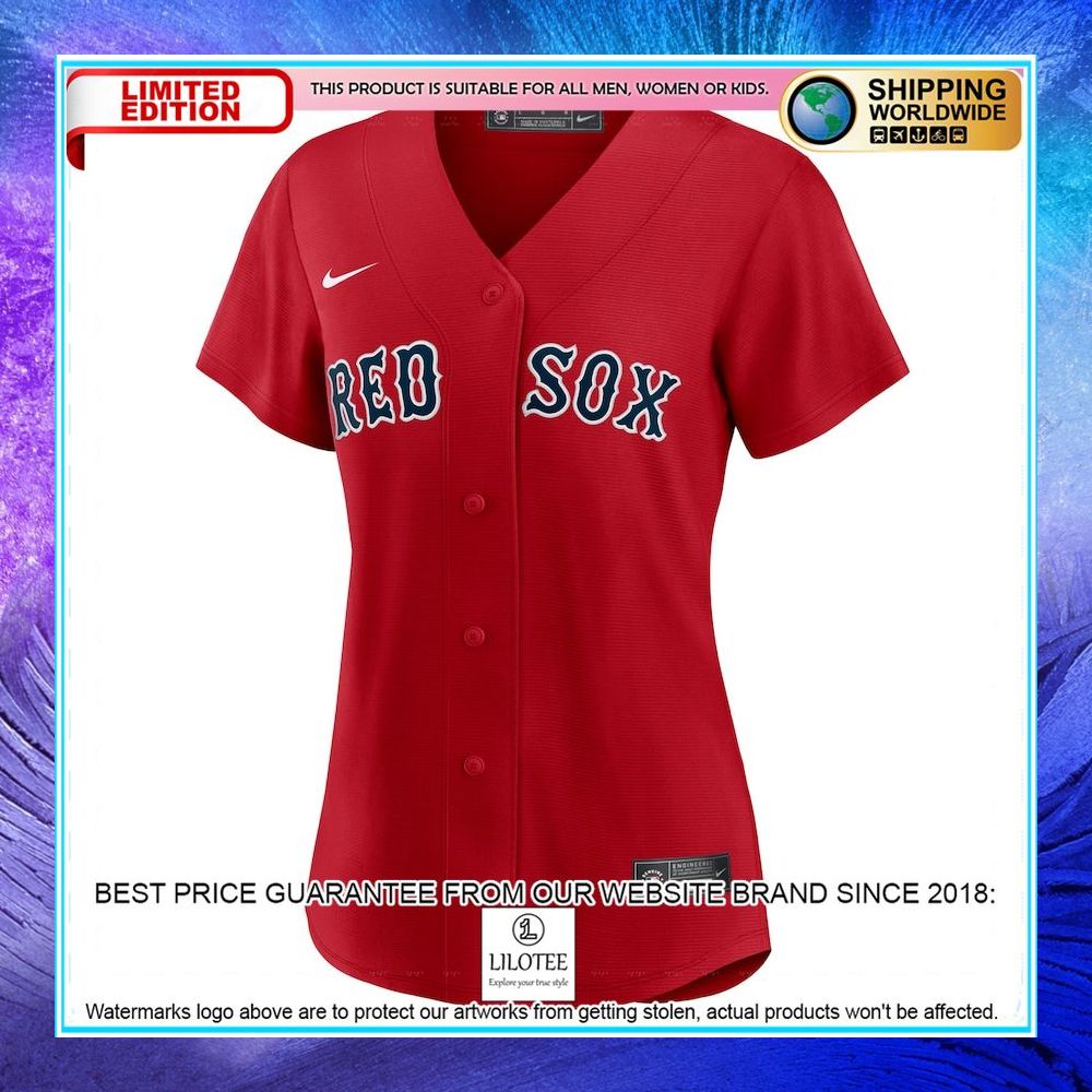 enrique hernandez boston red sox nike women alternate player red baseball jersey 2 471