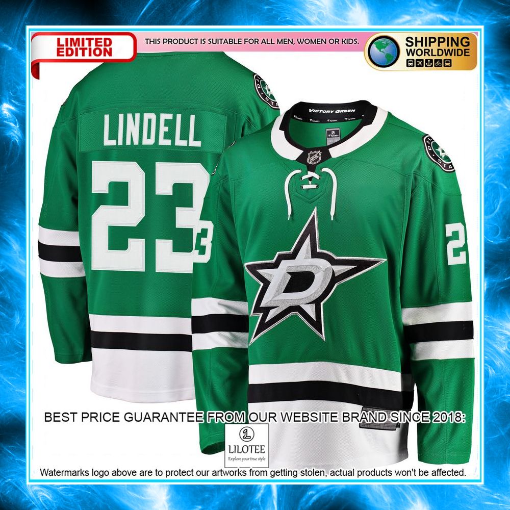 esa lindell dallas stars kelly green hockey jersey 1 73