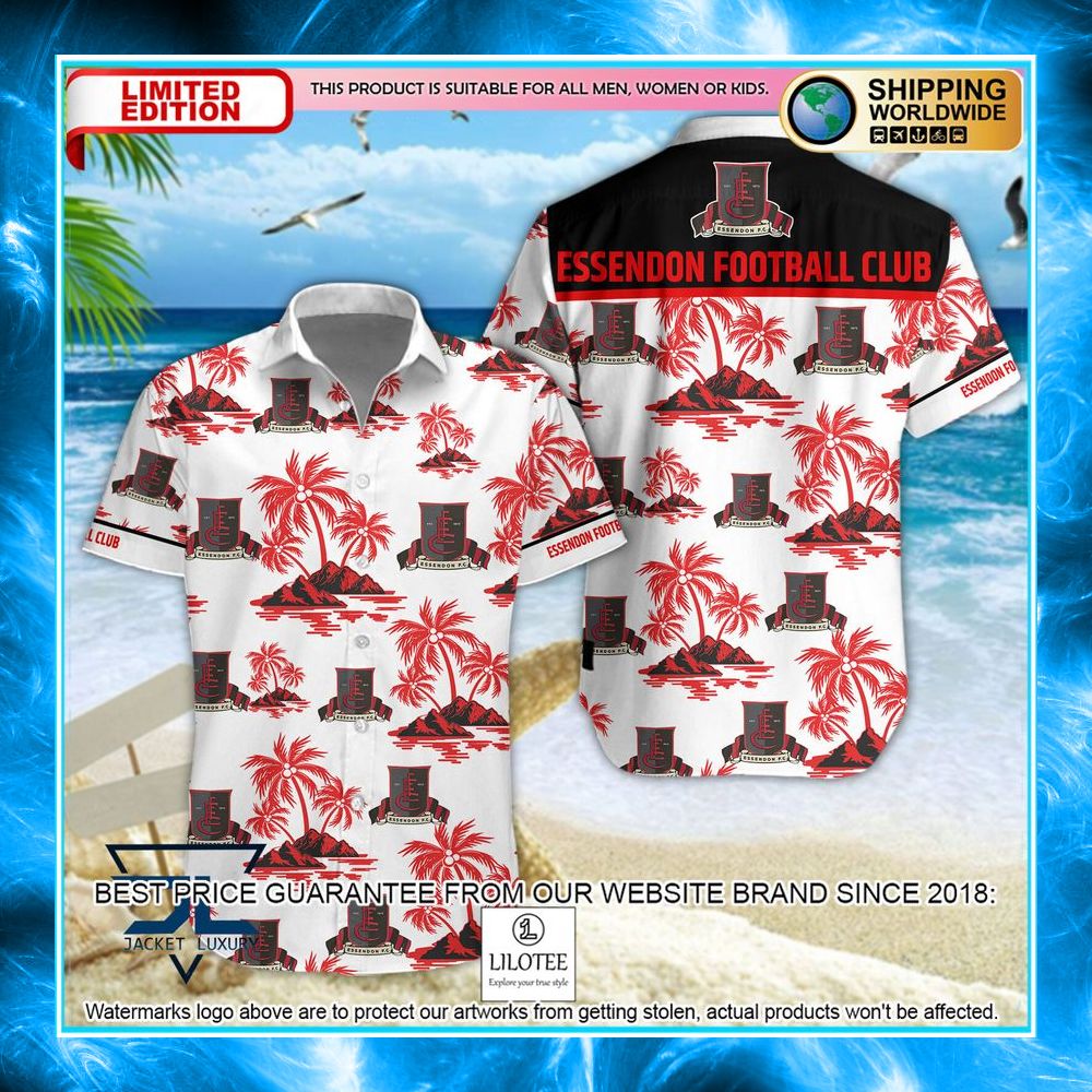 essendon football club hawaiian shirt shorts 1 369