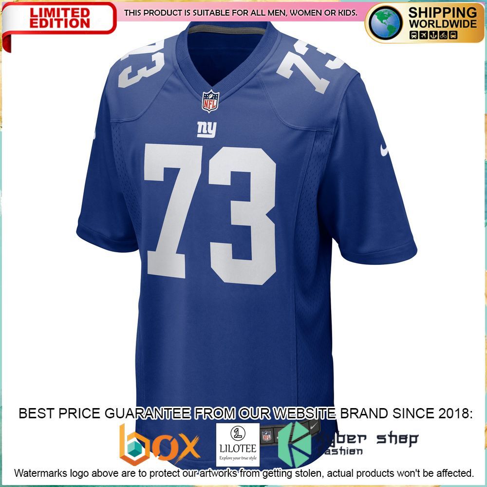 evan neal new york giants nike 2022 nfl draft first round pick royal football jersey 2 220