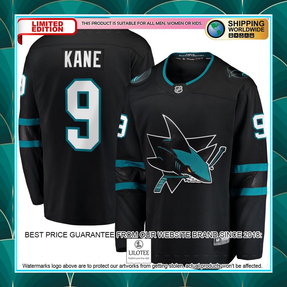 evander kane san jose sharks alternate premier black hockey jersey 1 795