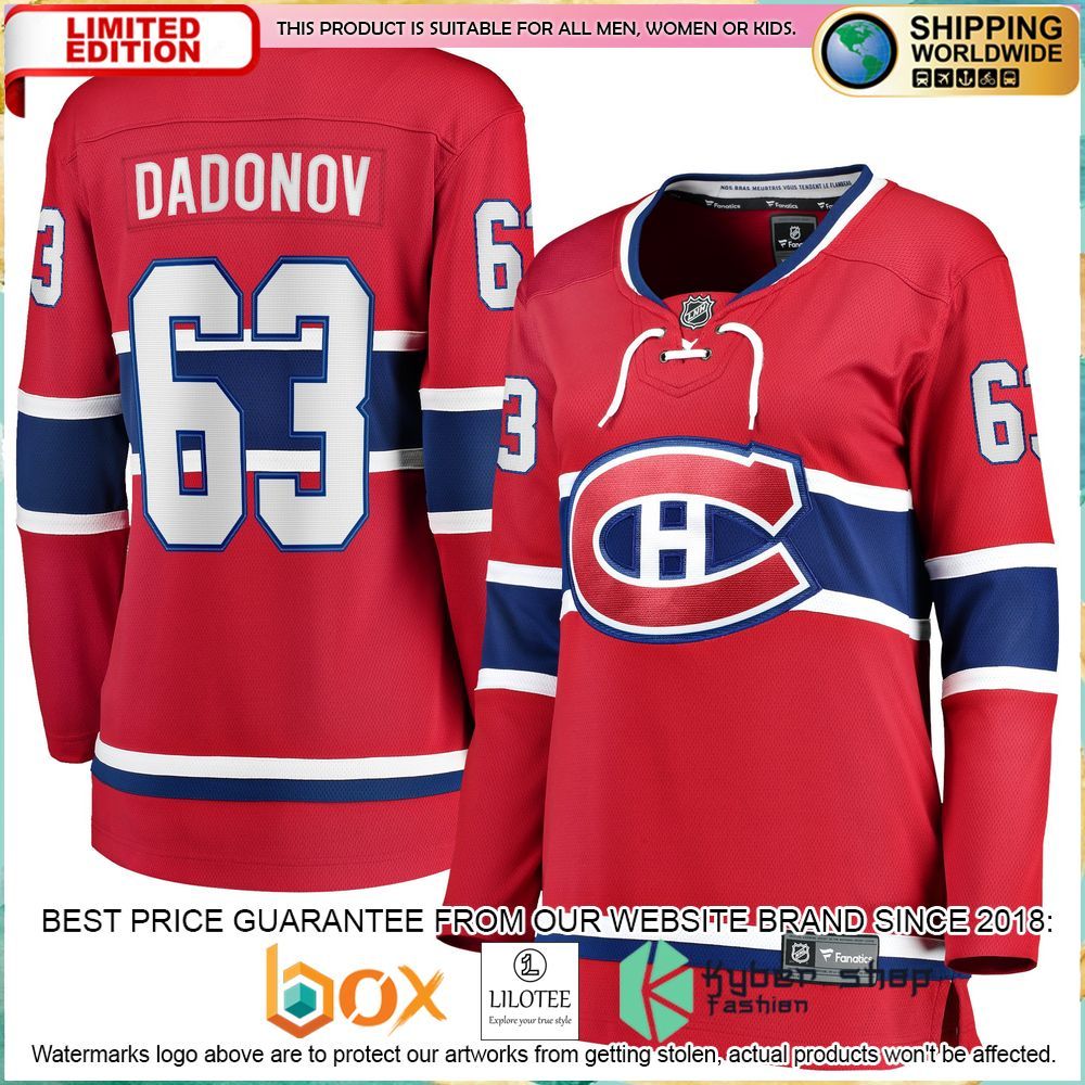 evgenii dadonov montreal canadiens womens red hockey jersey 1 20