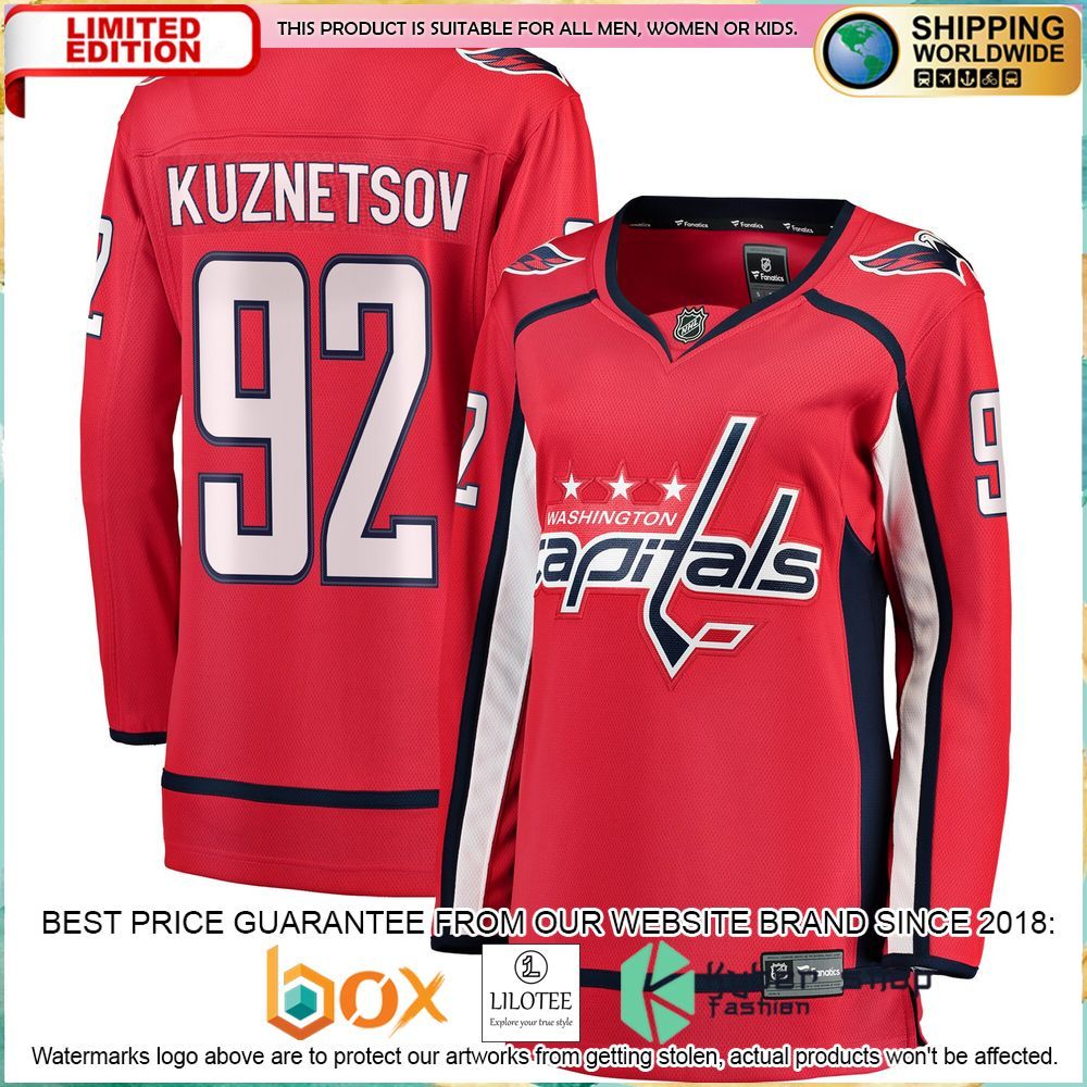 evgeny kuznetsov washington capitals womens red hockey jersey 1 896