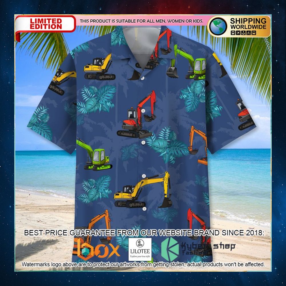 excavator tropical hawaiian shirt 2 190
