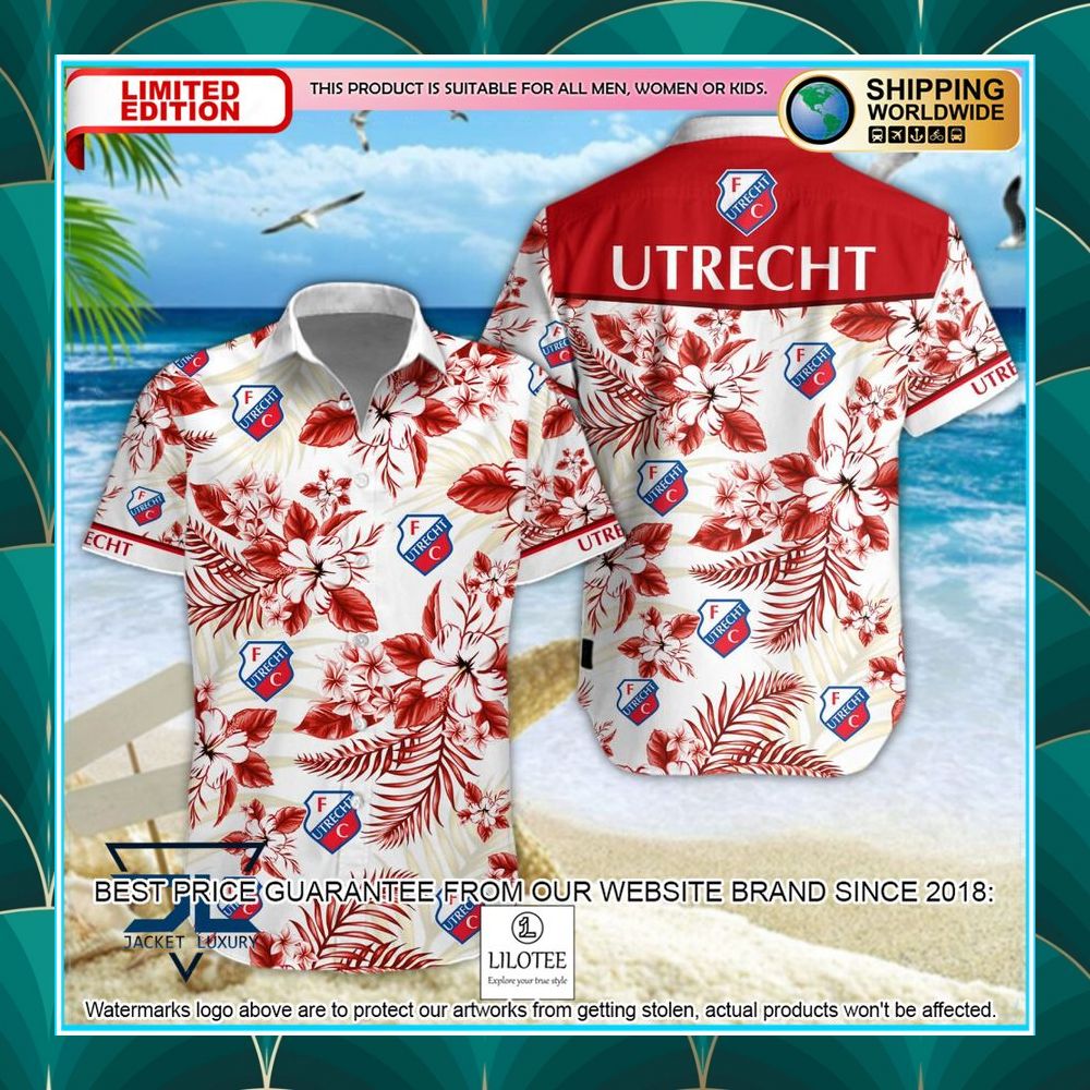 fc utrecht hibiscus hawaiian shirt shorts 1 826