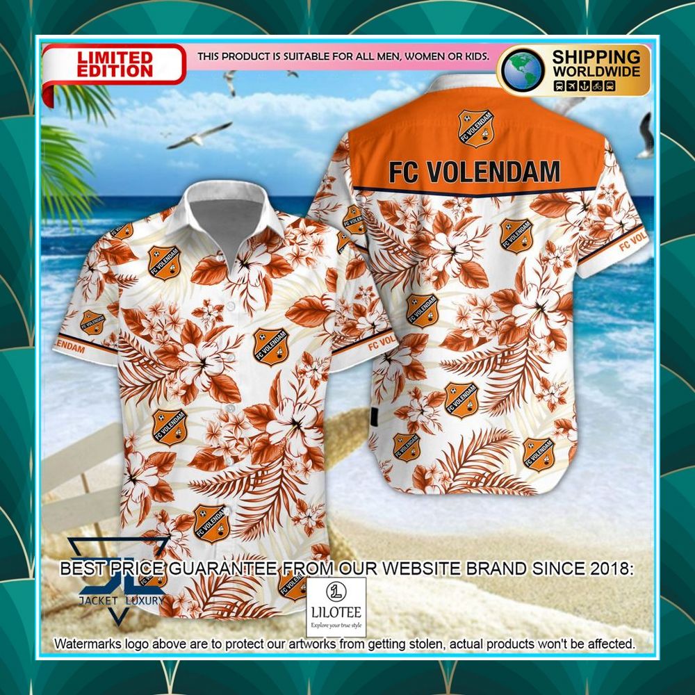 fc volendam hibiscus hawaiian shirt shorts 1 895