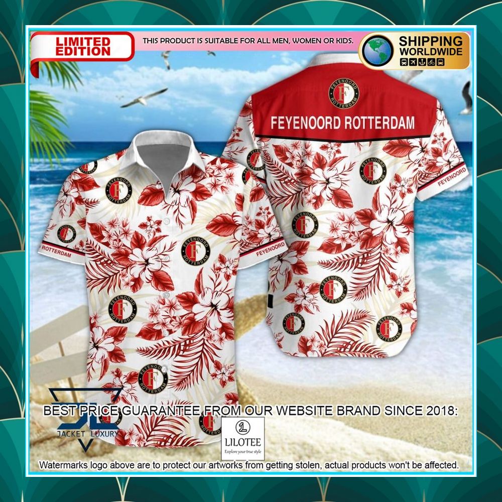 feyenoord rotterdam hibiscus hawaiian shirt shorts 1 289