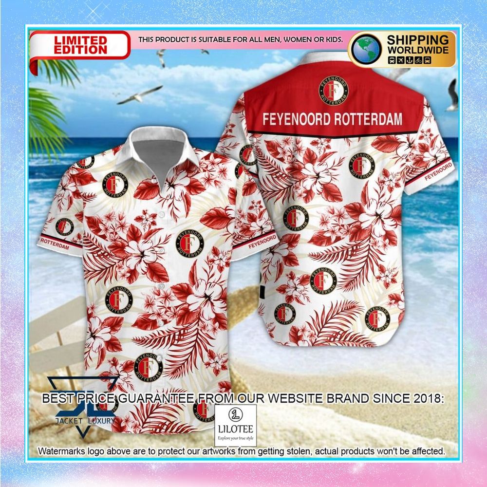 feyenoord rotterdam hibiscus hawaiian shirt shorts 1 641