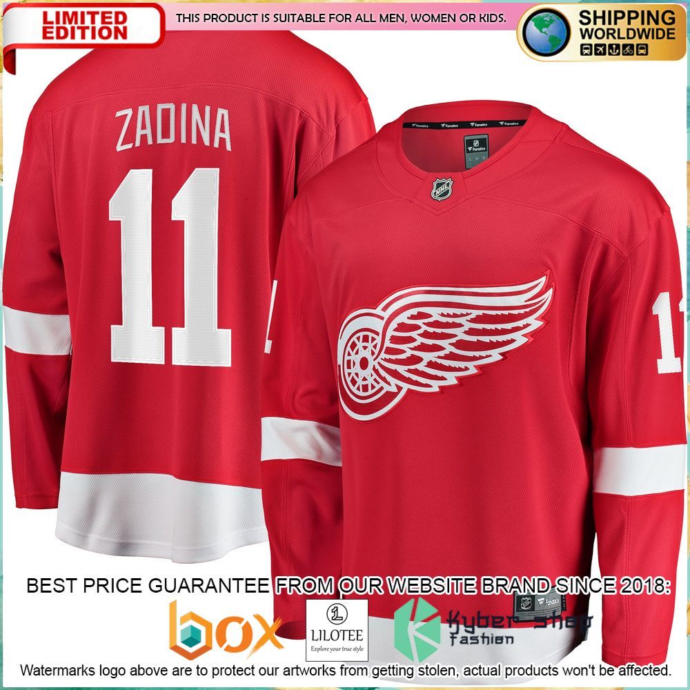 filip zadina detroit red wings home breakaway red hockey jersey 1 700