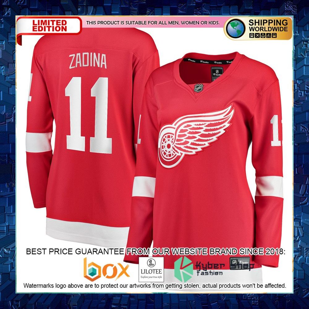 filip zadina detroit red wings womens red hockey jersey 1 604