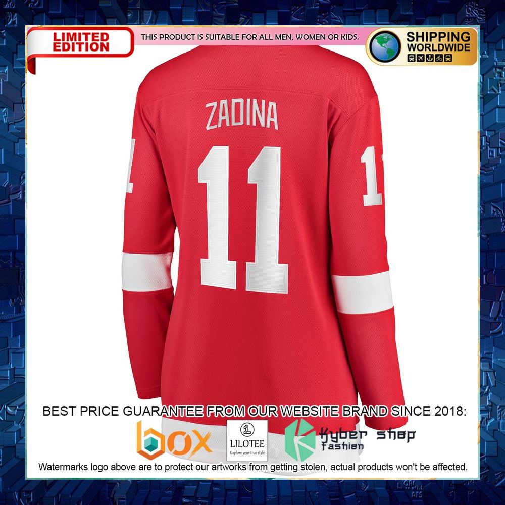 filip zadina detroit red wings womens red hockey jersey 3 226