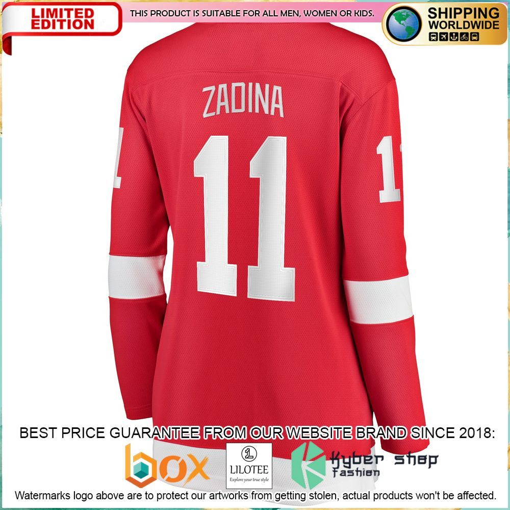 filip zadina detroit red wings womens red hockey jersey 3 828