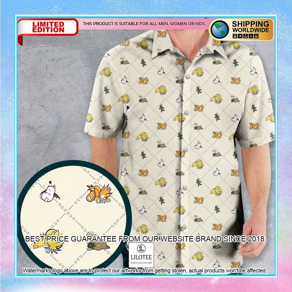 final fantasy sleeping creatures pattern hawaiian shirt 1 943