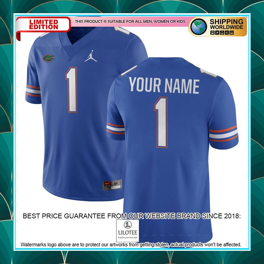 florida gators jordan brand football custom royal football jersey 1 571
