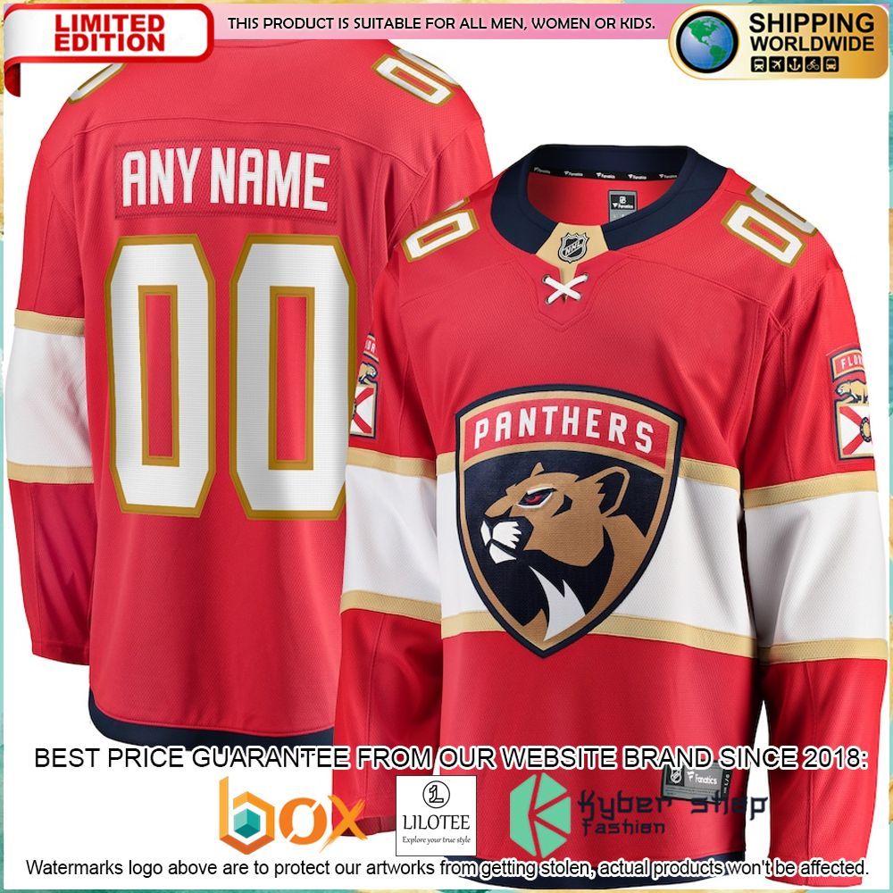 florida panthers fanatics branded home custom red hockey jersey 1 574