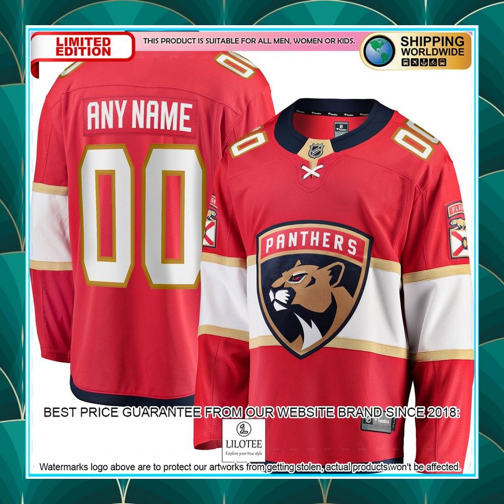 florida panthers home custom red hockey jersey 1 685