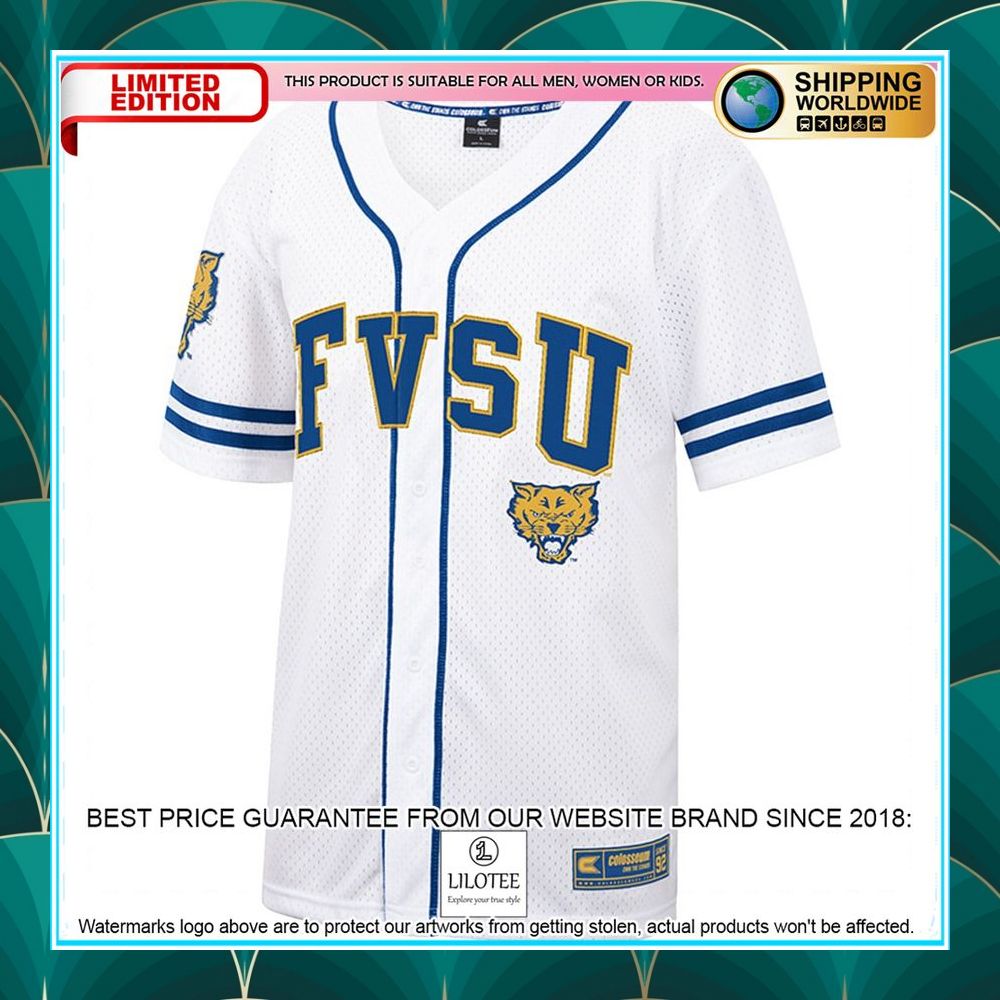 fort valley state wildcats white royal baseball jersey 2 459
