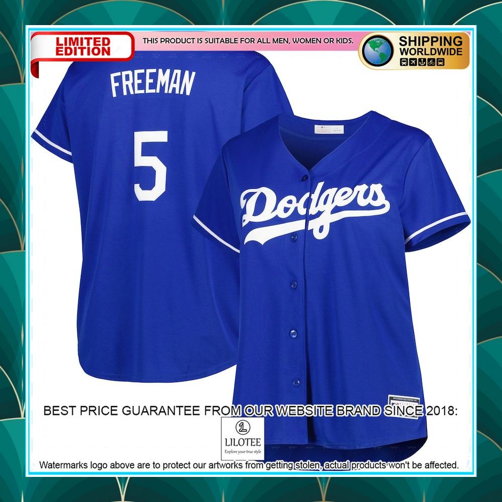 freddie freeman los angeles dodgers womens plus size player royal baseball jersey 1 969