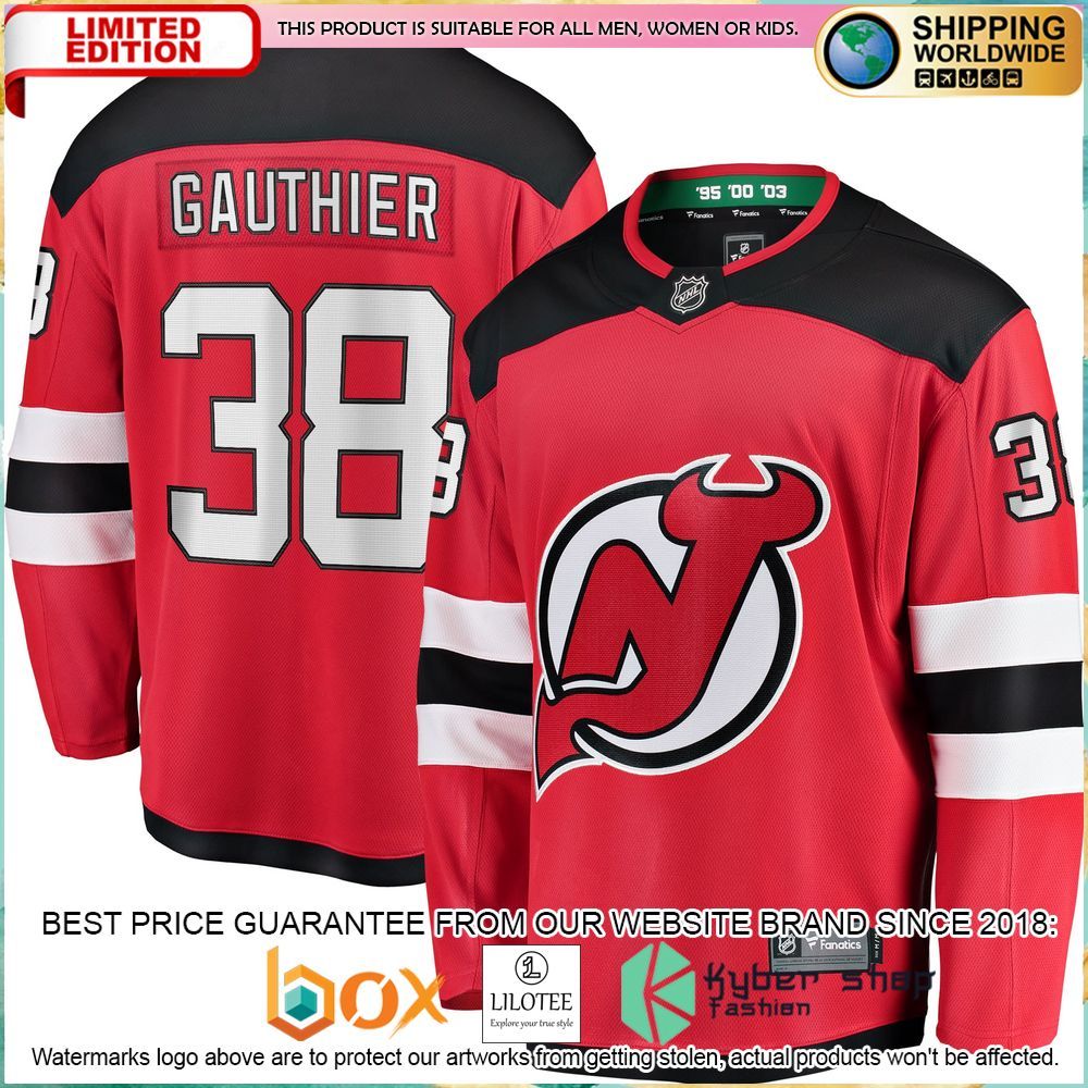 frederik gauthier new devils red hockey jersey 1 547
