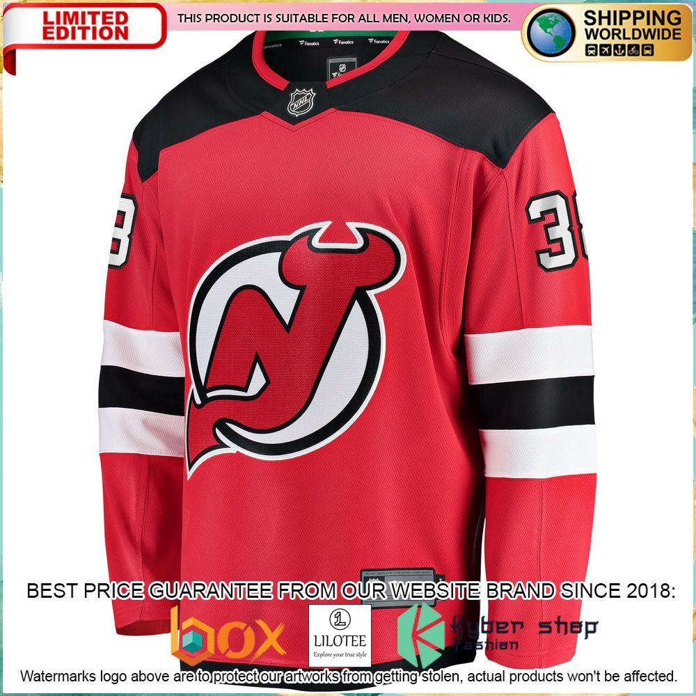 frederik gauthier new devils red hockey jersey 2 51