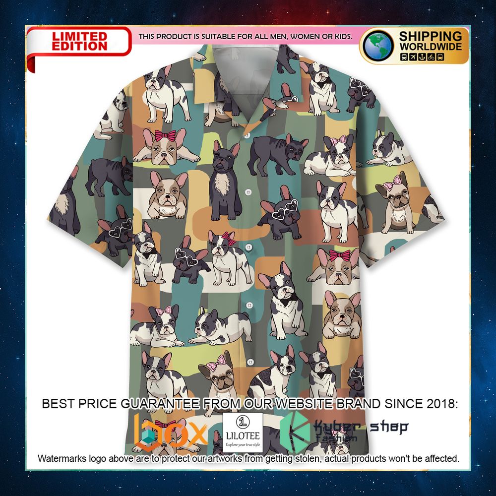 french bulldog funny color hawaiian shirt 1 324