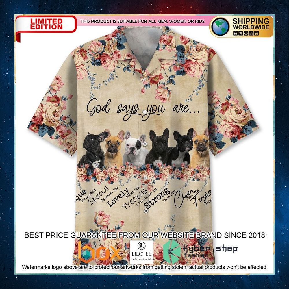 french bulldog god says you are hawaiian shirt 1 583