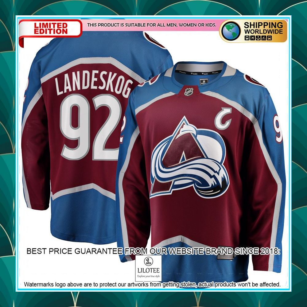 gabriel landeskog colorado avalanche breakaway burgundy hockey jersey 1 654