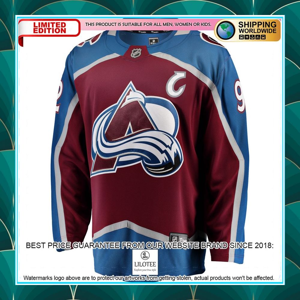 gabriel landeskog colorado avalanche breakaway burgundy hockey jersey 2 892