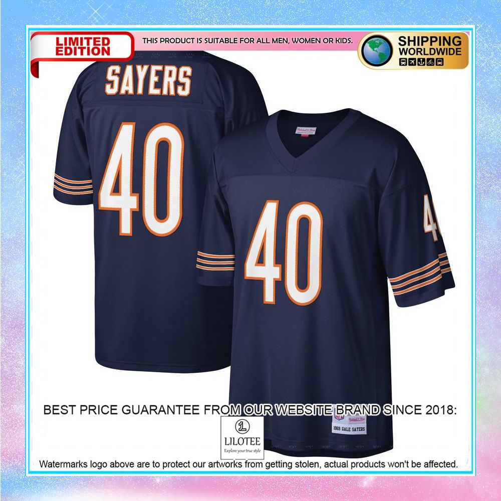 gale sayers chicago bears mitchell ness legacy replica jersey navy football jersey 1 600
