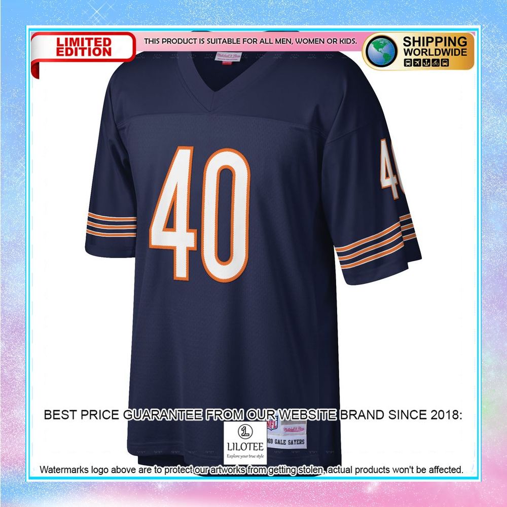 gale sayers chicago bears mitchell ness legacy replica jersey navy football jersey 2 840