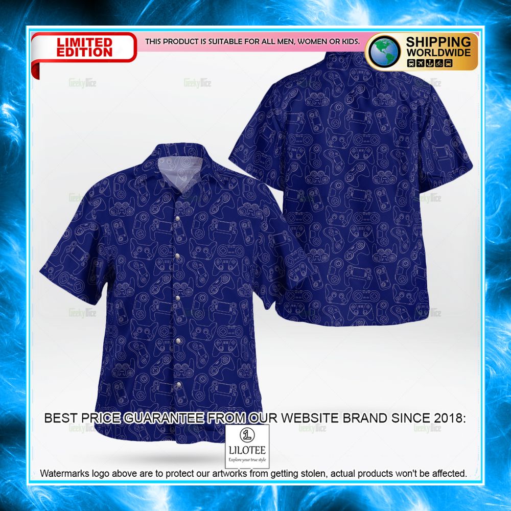game controller pattern hawaiian shirt 2 434
