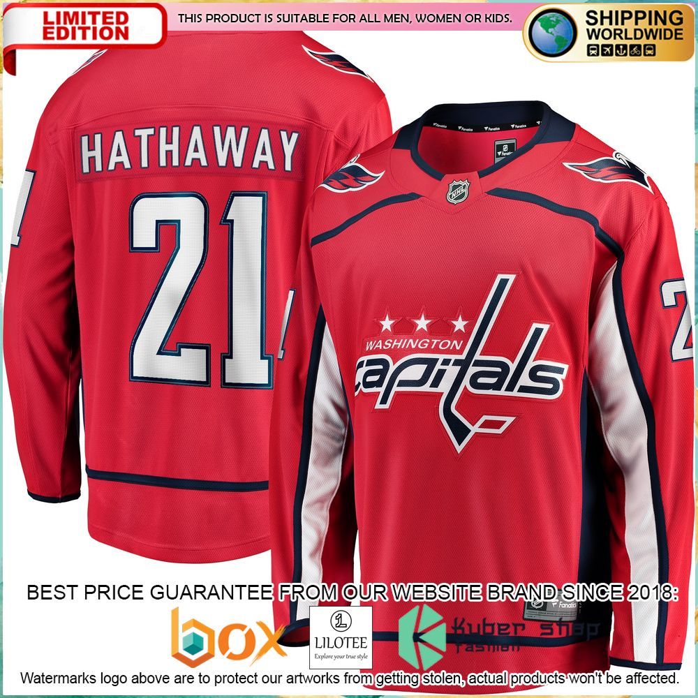 garnet hathaway washington capitals replica red hockey jersey 1 522
