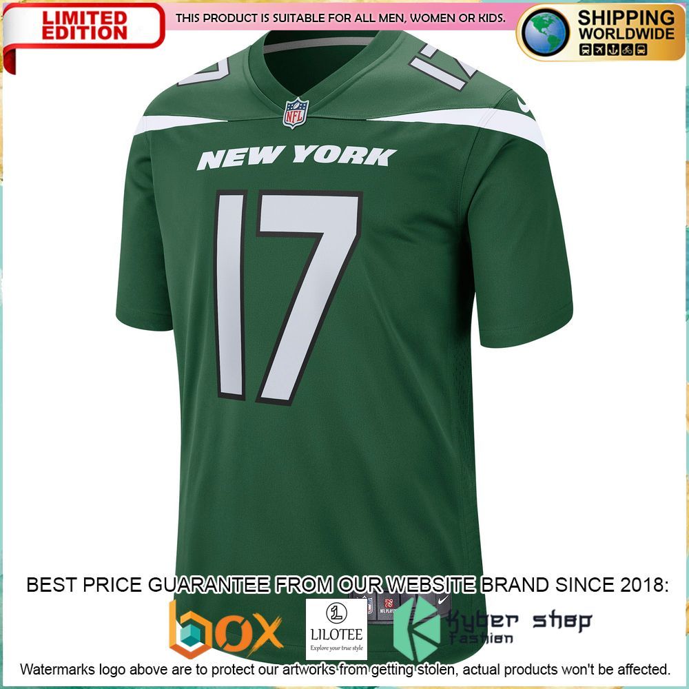 garrett wilson new york jets nike 2022 nfl draft first round pick gotham green football jersey 2 649