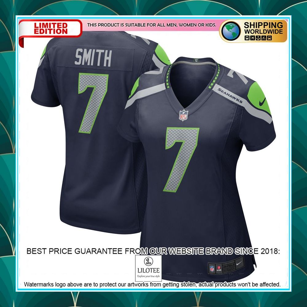 geno smith seattle seahawks womens college navy football jersey 1 321