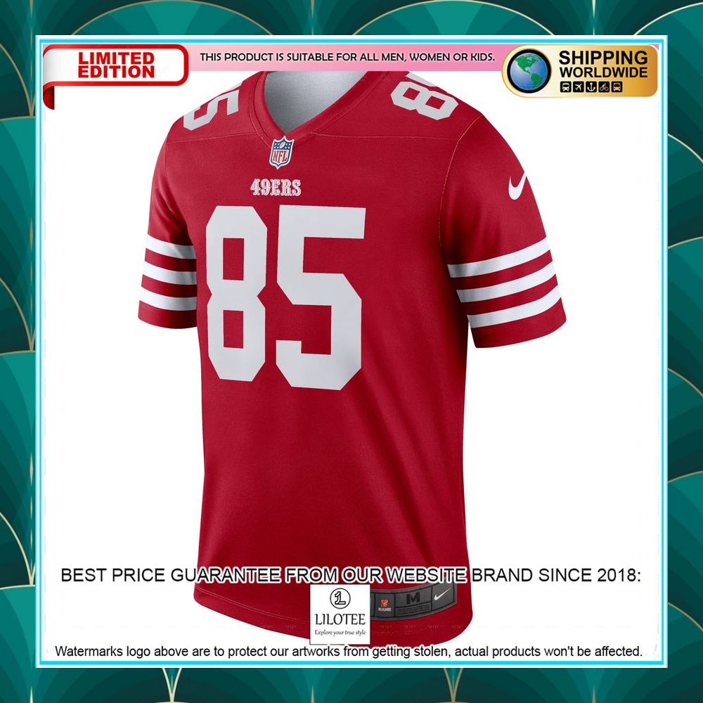 george kittle san francisco 49ers legend scarlet football jersey 2 660