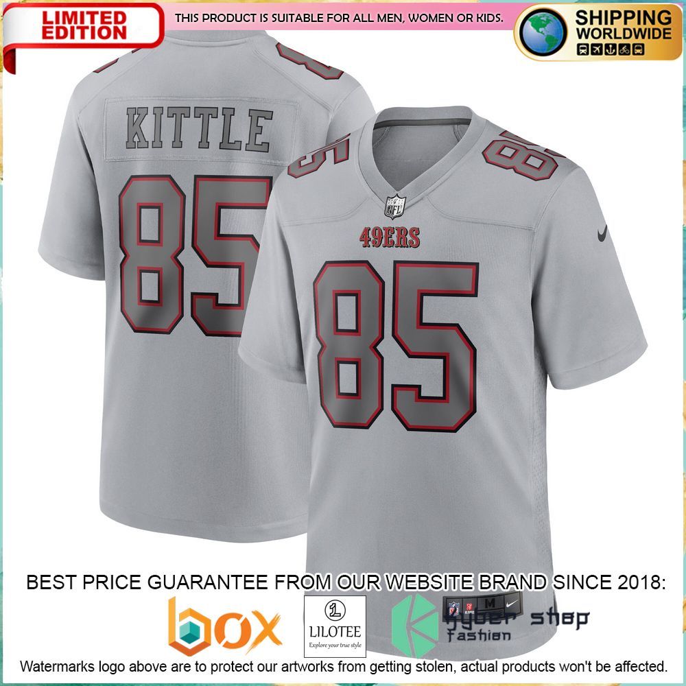 george kittle san francisco 49ers nike atmosphere fashion gray football jersey 1 375