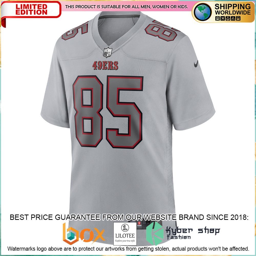 george kittle san francisco 49ers nike atmosphere fashion gray football jersey 2 207