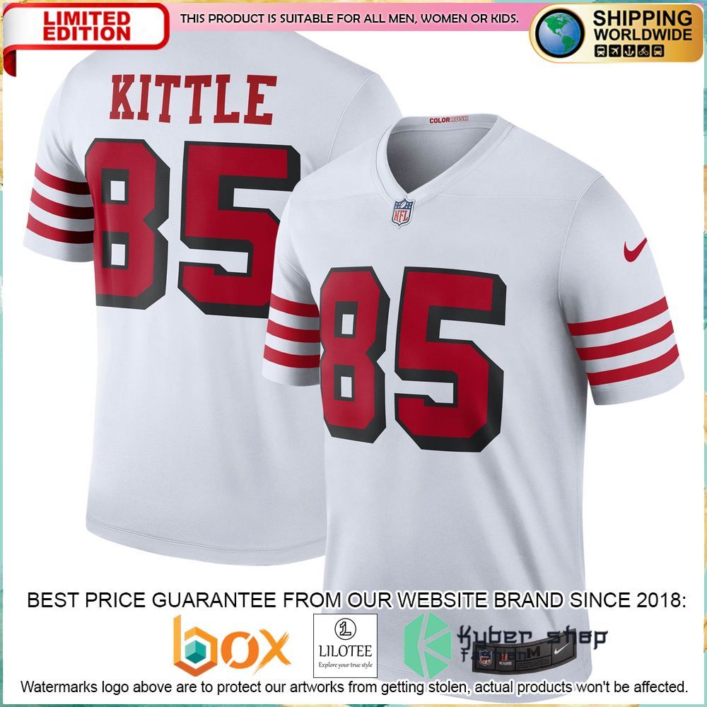george kittle san francisco 49ers nike color rush legend white football jersey 1 988