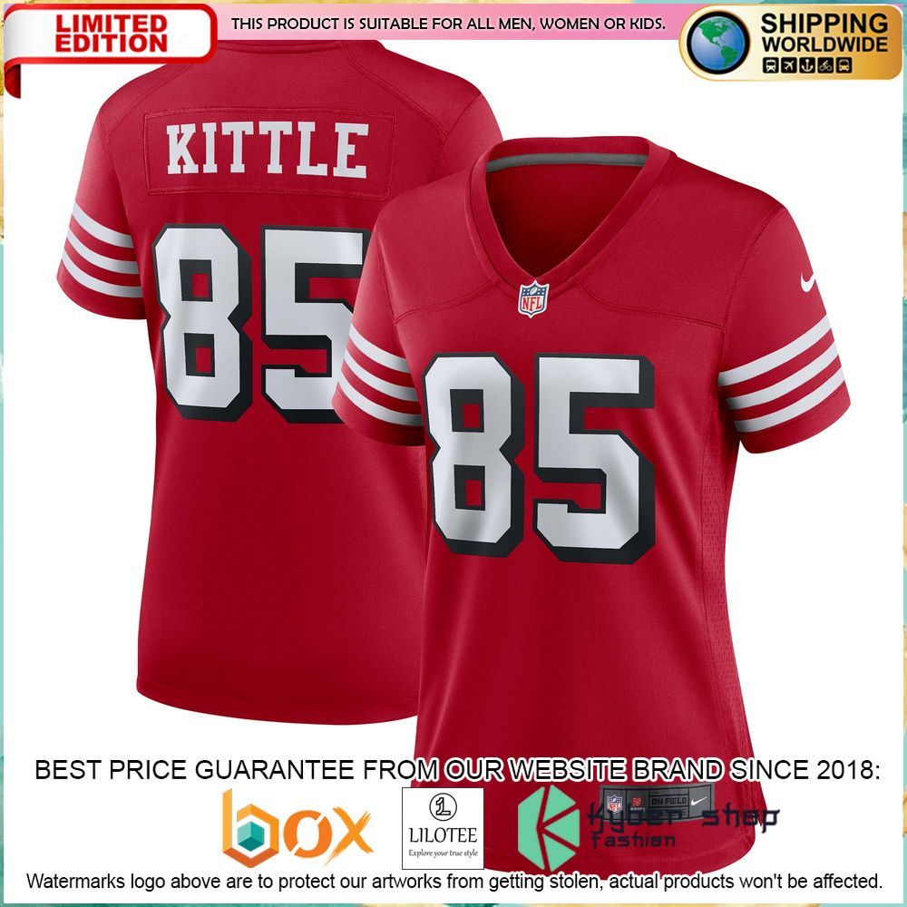 george kittle san francisco 49ers nike womens alternate scarlet football jersey 1 312