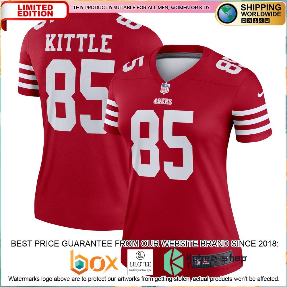george kittle san francisco 49ers nike womens legend scarlet football jersey 1 35