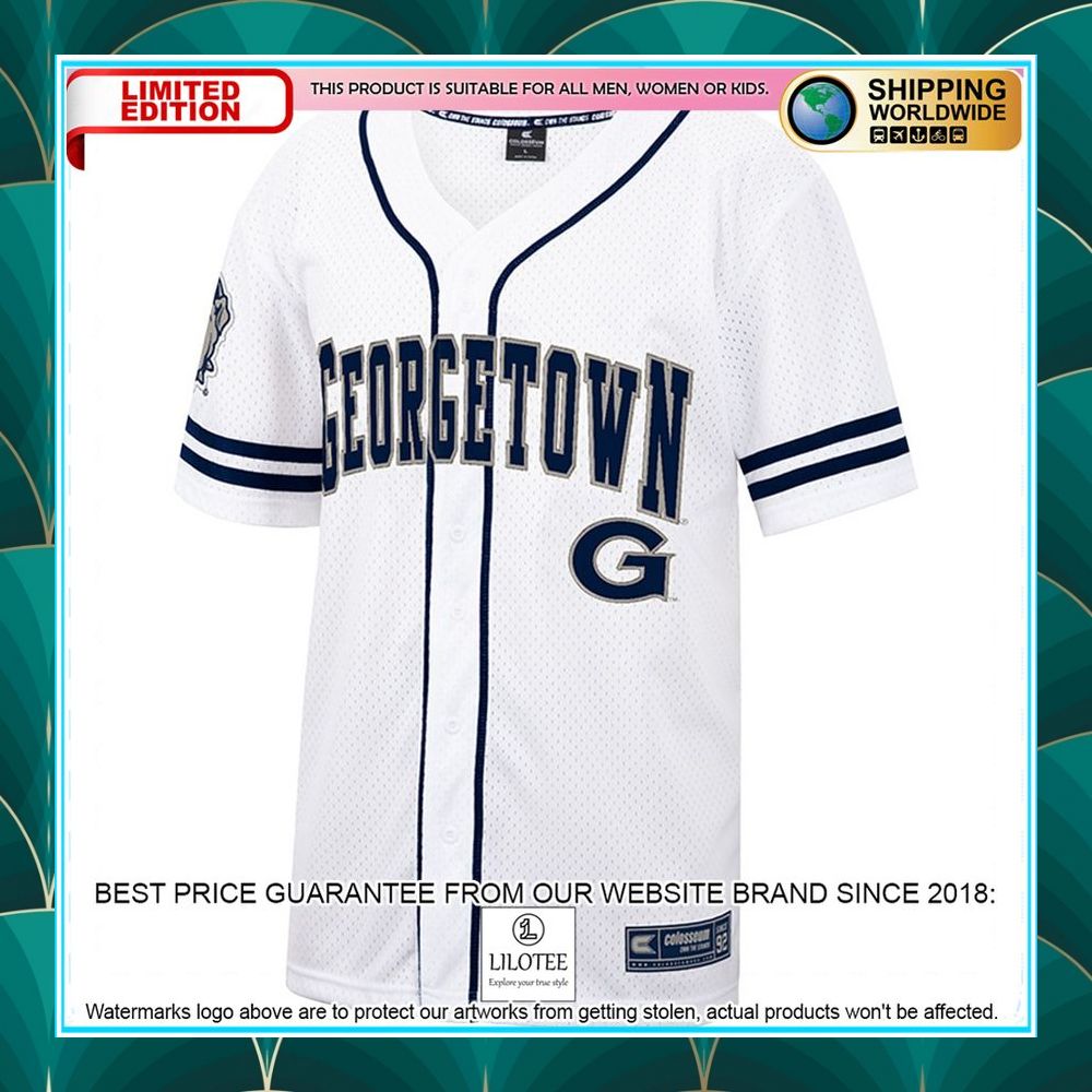 georgetown hoyas white navy baseball jersey 2 92
