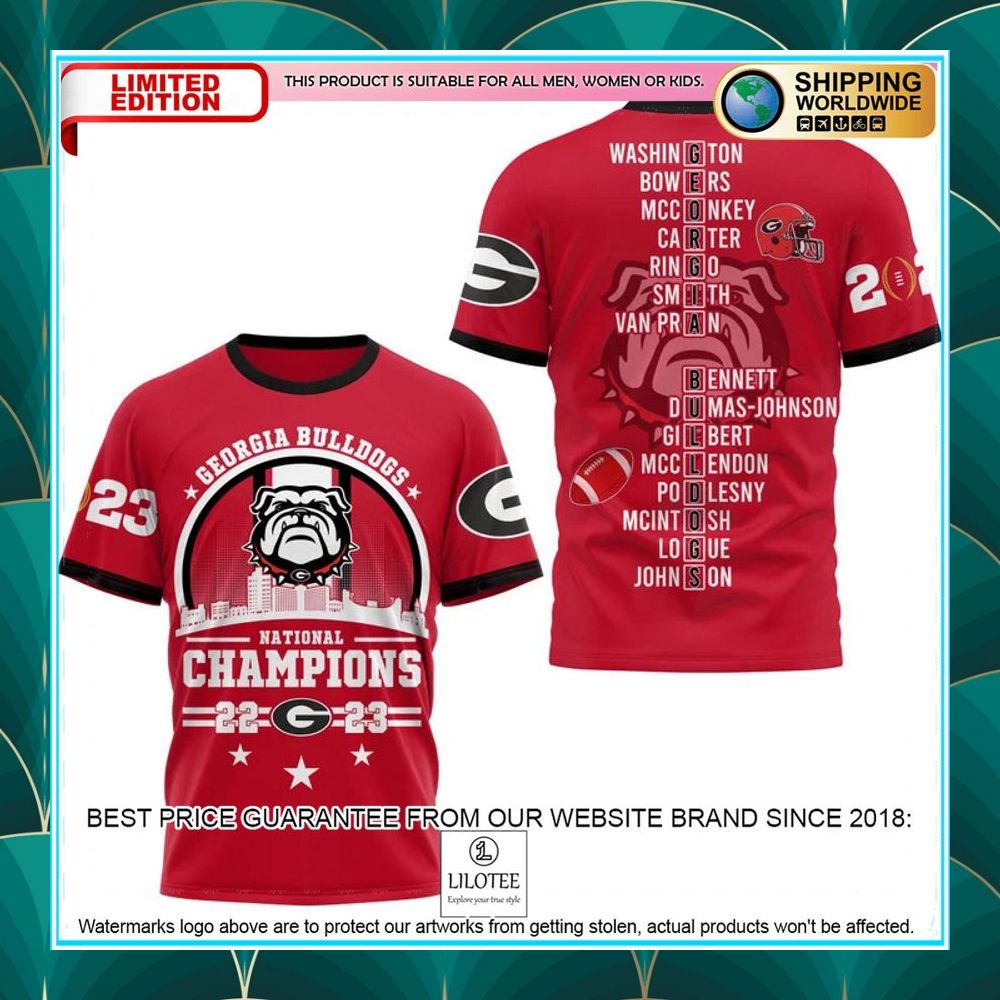 Georgia Bulldogs Circle Logo 2023 Champions Red 3D Hoodie, Shirt 8 georgia bulldogs circle logo 2023 champions red 3d hoodie shirt 4 685