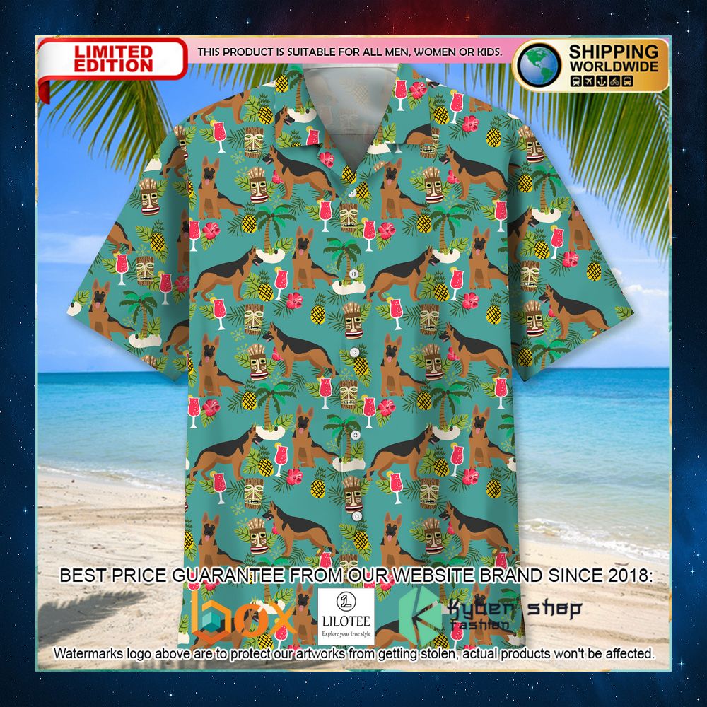 german shepherd beach hawaiian shirt 2 611