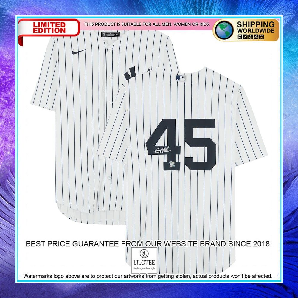 gerrit cole new york yankees autographed white nike baseball jersey 1 905