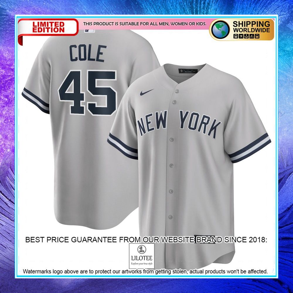 gerrit cole new york yankees nike road player name gray baseball jersey 1 160