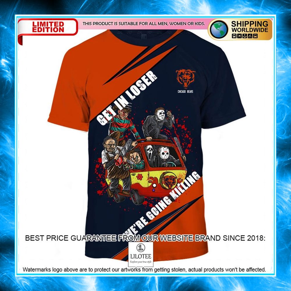 get in loser were going killing horror characters chicago bears 3d shirt hoodie 2 630