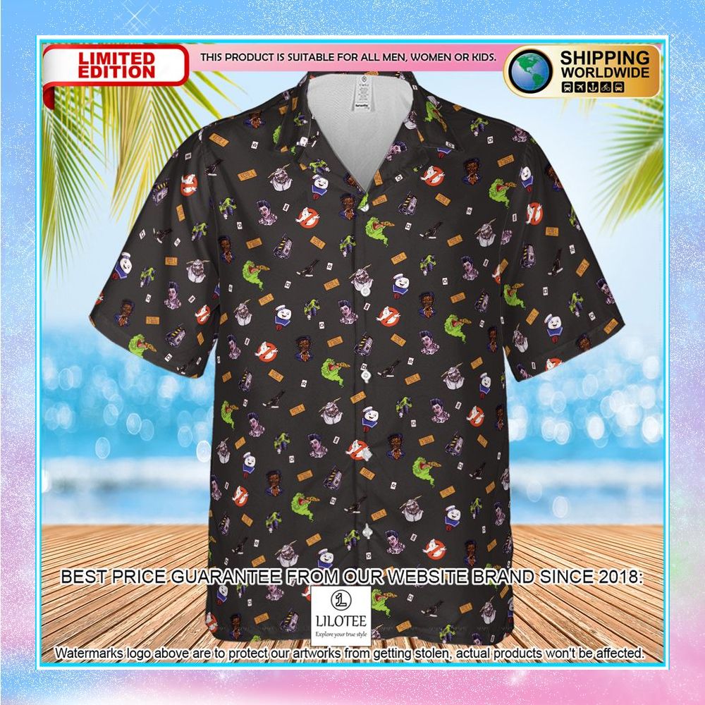 ghostbusters pattern hawaiian shirt 2 338